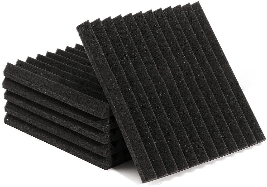 12-pak Paneli Akustycznych Dźwiękoszczelny Panel ścienny Z Pianki Studyjnej Do ścian Panele Dźwiękochłonne Panele Dźwiękochłonne Klin Do Sufitu Home 12 "X 12" X1 "(Color:Czerwony)