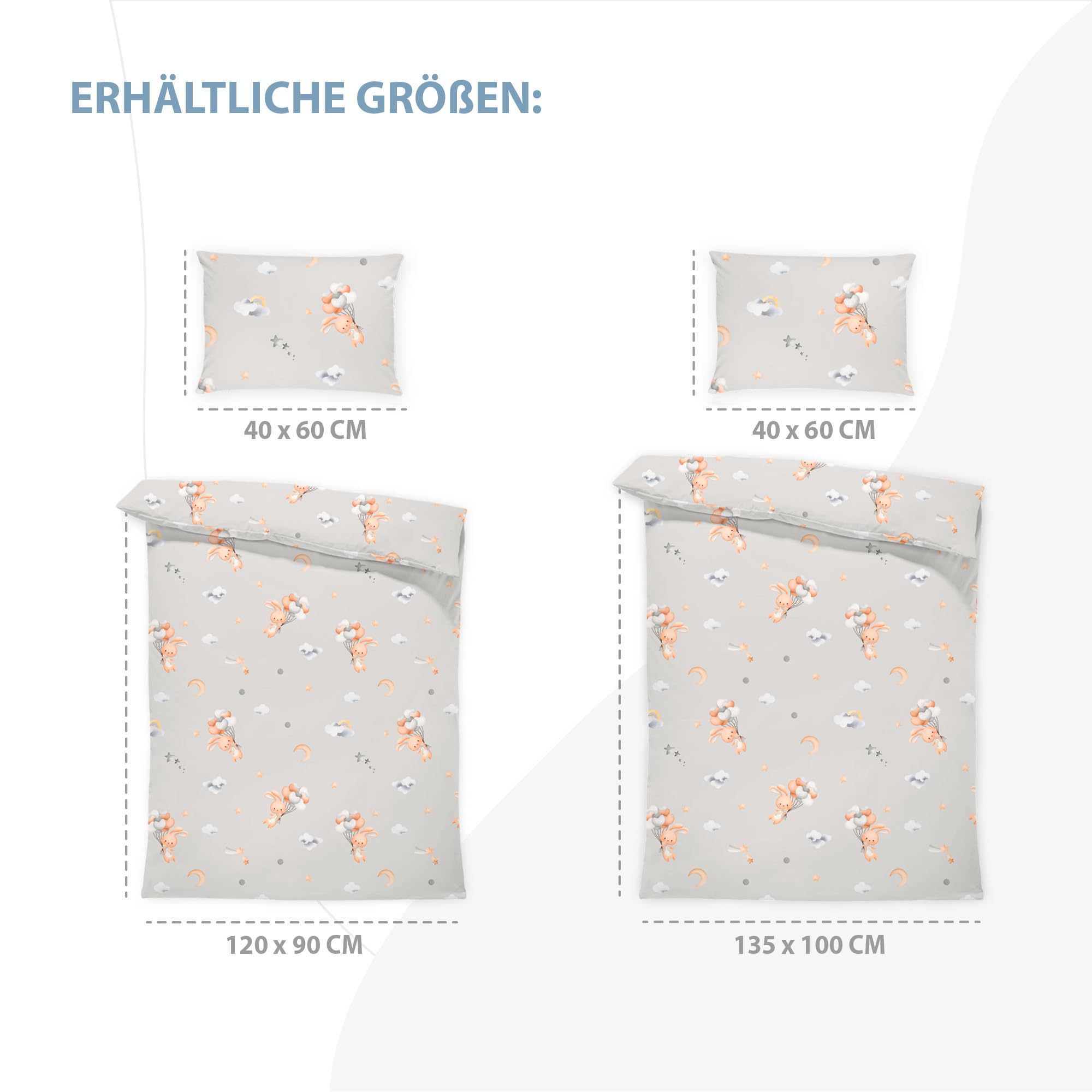 Totsy Baby Copripiumino lettino neonato x cm - Cotone parure di copripiumini bambino e bambina per culla Set lenzuolo per piumino x cm con federe 60 x 40 cm Oeko-Tex