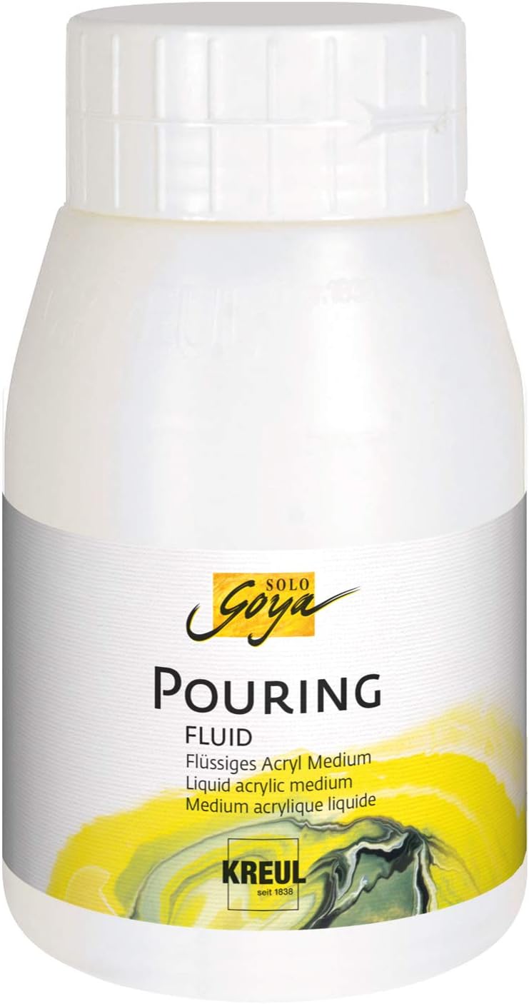 Kreul Solo Goya Water Based Pouring Fluid Optimises Flow Performance of Acrylic Paints 500ml, us:one size, White