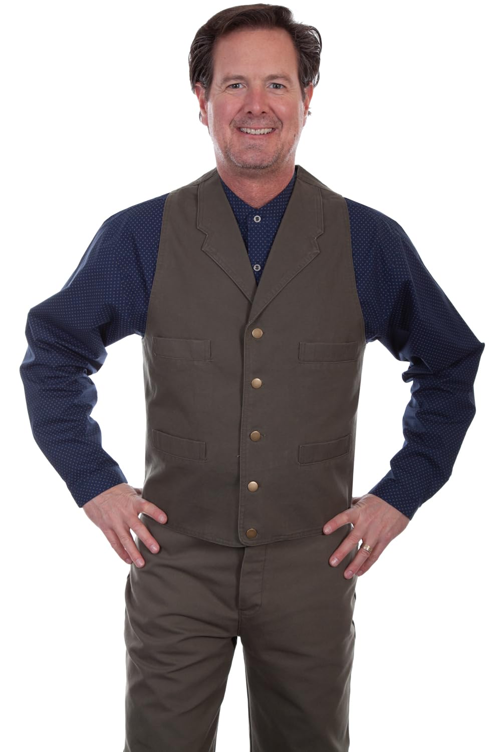 Scully Gilet da uomo in tela di cotone Rangewear