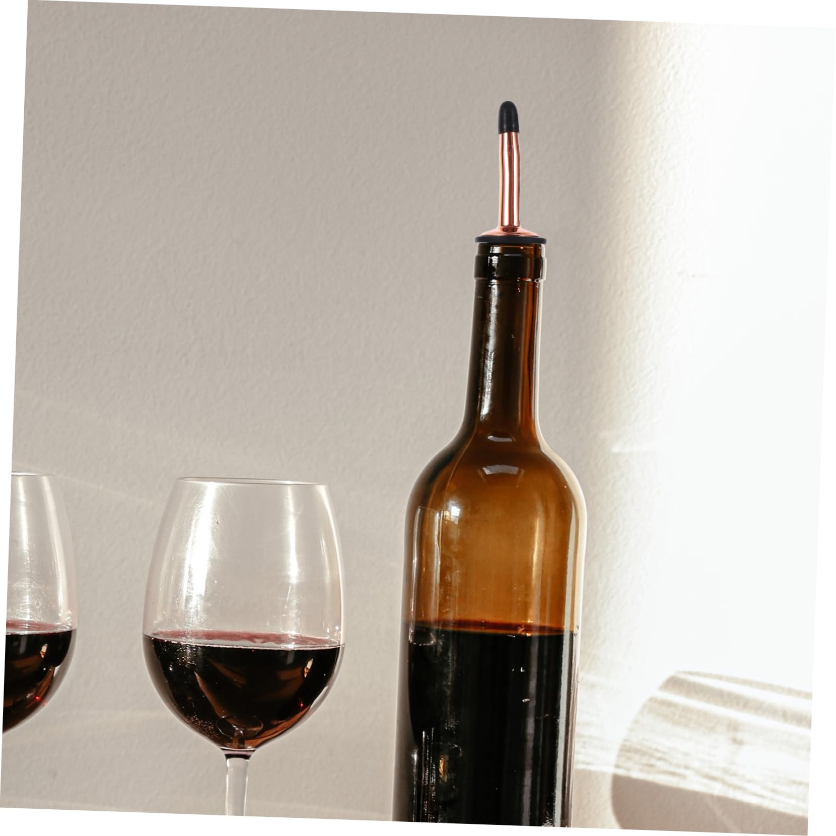 MOLUCKFU 5pcs Pp Stainless Steel Wine Stoppers Metal Wine Pourers Stopper Pourer Useful Wine Bottle Stoppers