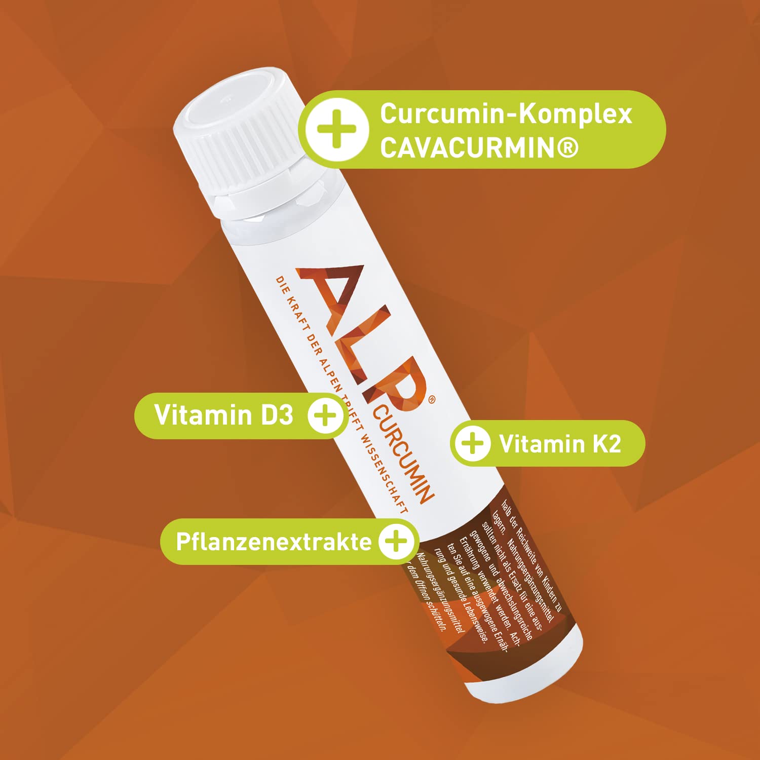 ALP CURCUMIN Trinkampullen mit Vitamin D3 K2, 14x 25 ml