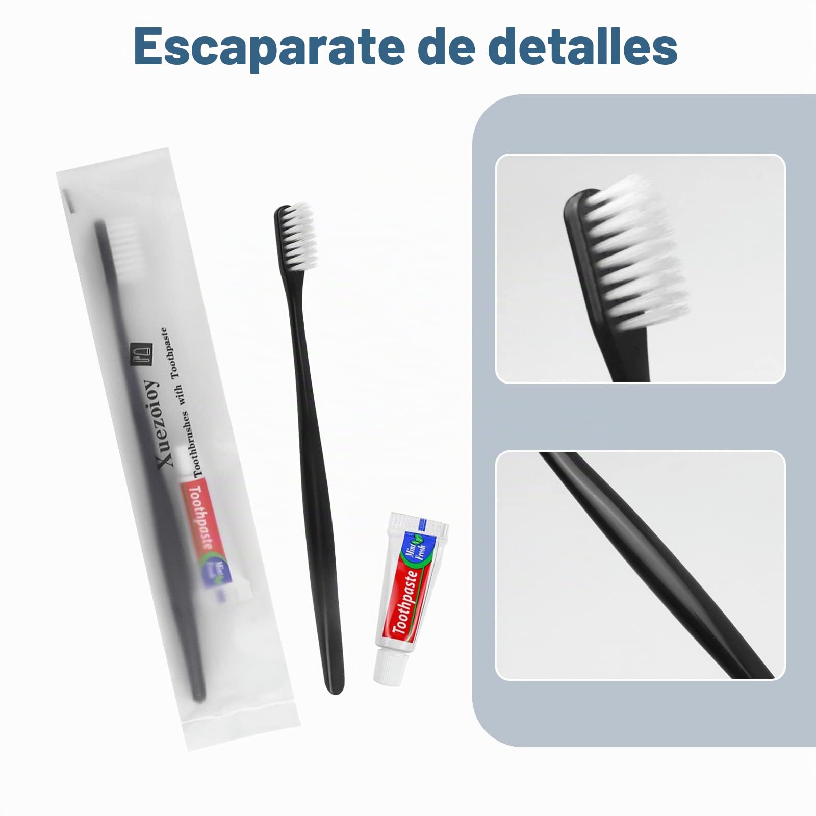 Juego de 200 cepillos de dientes de hotel, juego de cepillos de dientes desechables envueltos individualmente con pasta de dientes para hotel, sin hogar, caridad, hogar de ancianos