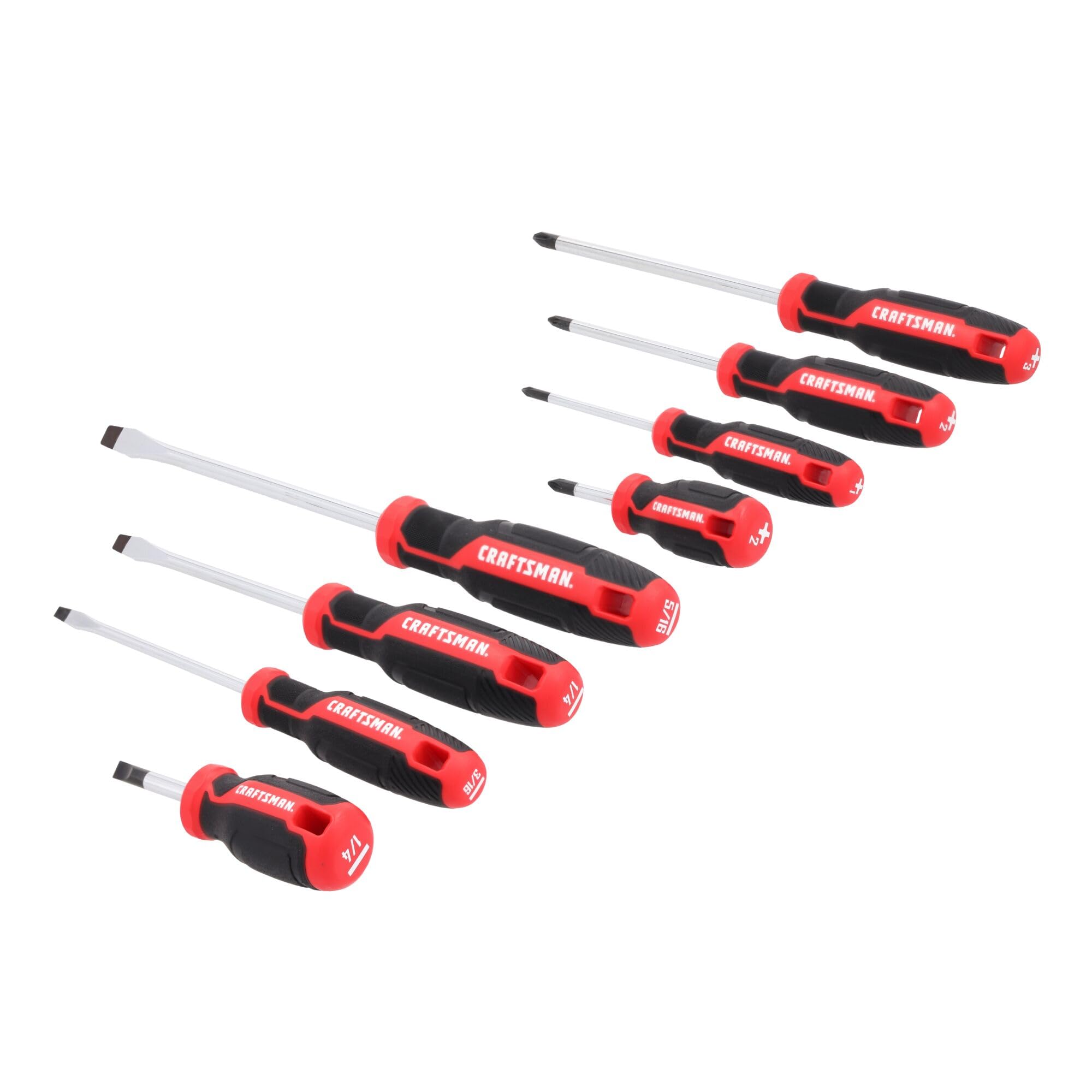 CRAFTSMAN Juego de destornilladores, 8 piezas, cabeza plana y destornilladores Phillips (CMHT65130)