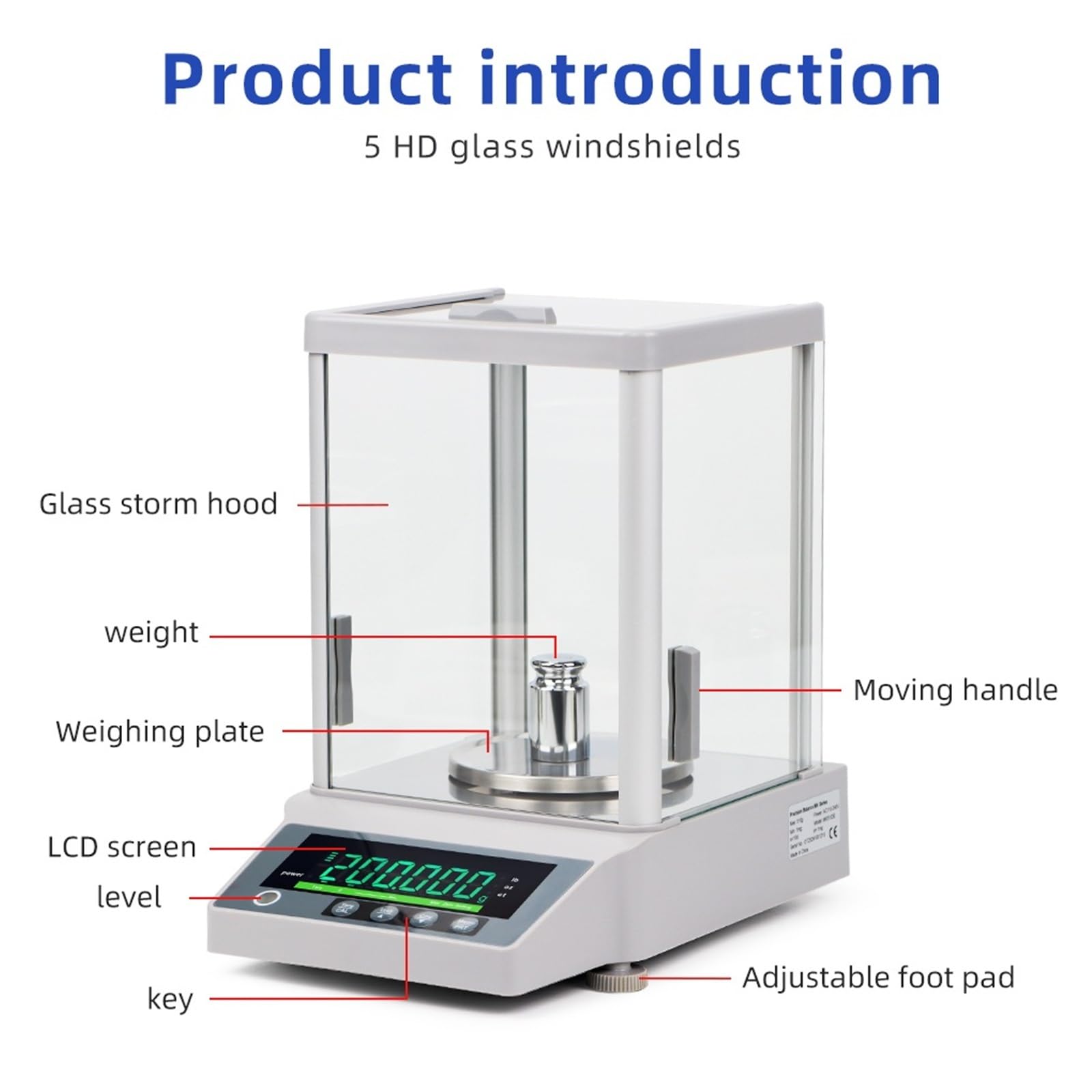 Balanza analítica de resolución de 310g/510g, rango de 0.001g, microbalanza Digital, balanza electrónica de precisión Para múltiples objetos(310G 0.001G)