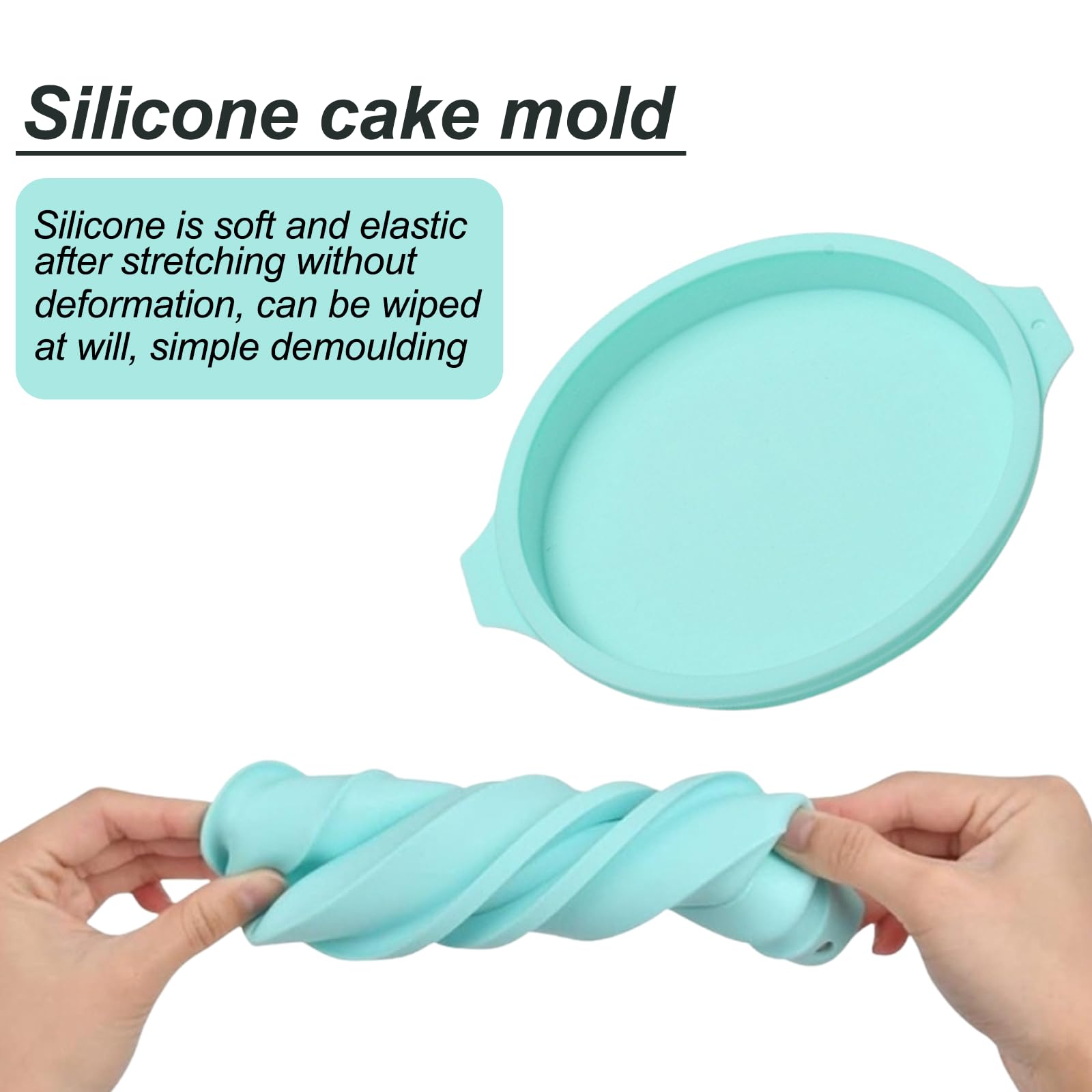 4 Stück Silikon Backformen Rund - 8 Zoll Kuchenformen In Pink, Blau, Grün