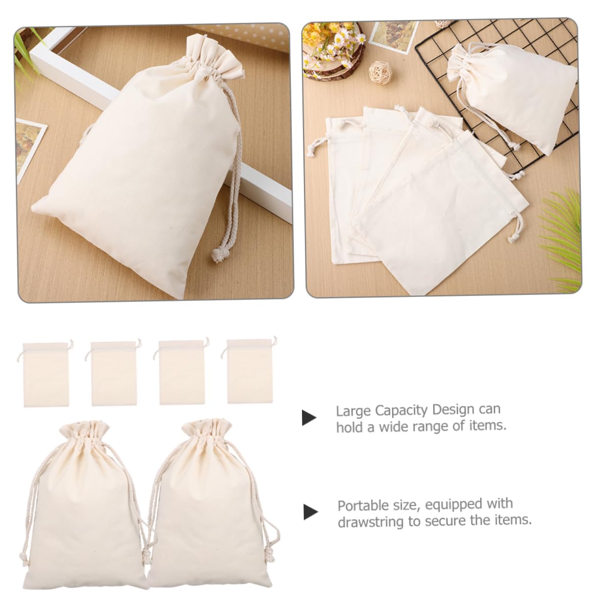 BUGUUYO 6pcs Drawstring Jewelry Bags Cloth Portable Pouches Compact and Convenient Festival Bags for Easy Storage and Organization