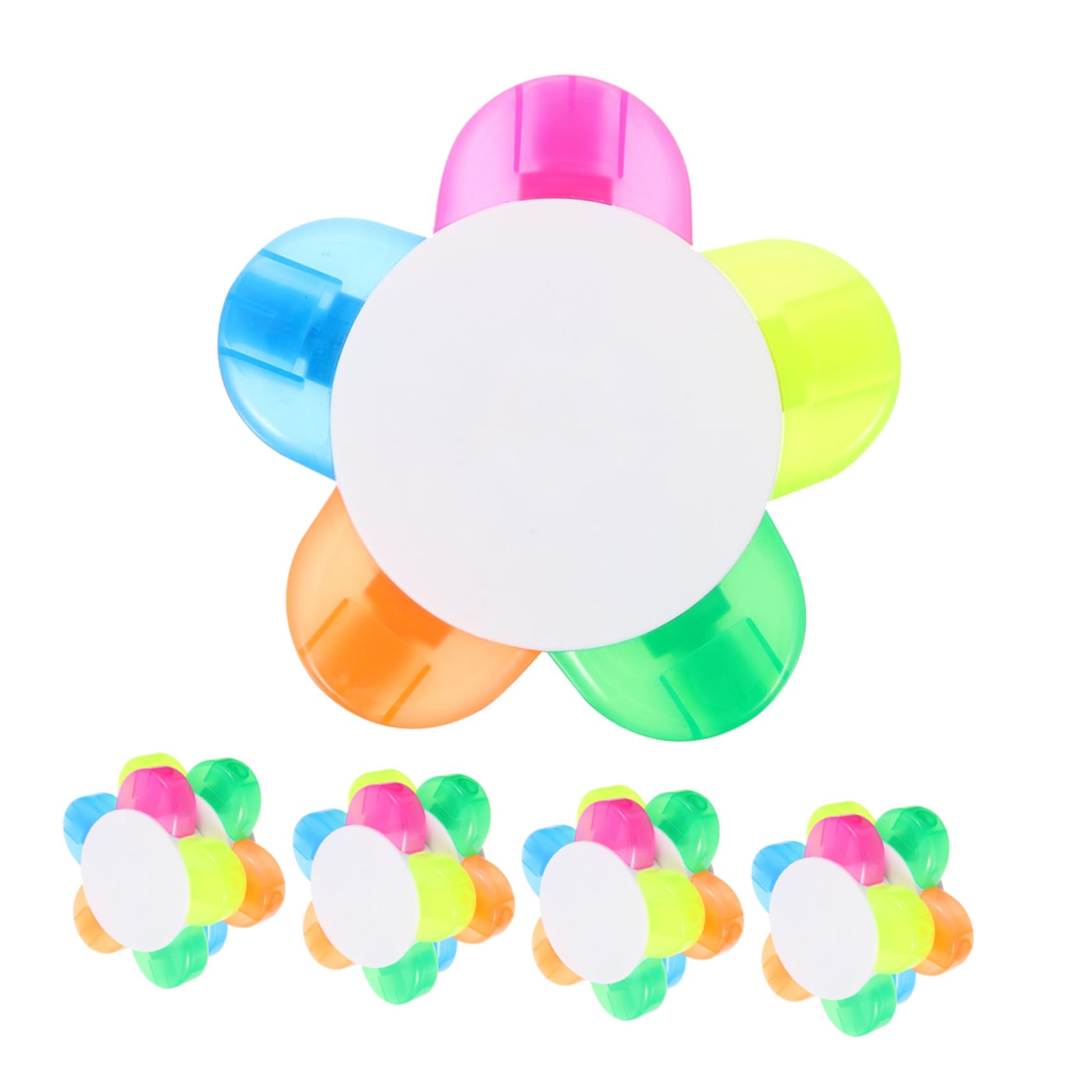 PLAFOPE 10 Pezzi Penna evidenziatore forma di fiore colori neon fluorescenti penne aggiuntive per appunti studio e ufficio pennelli punta obliqua per evidenziare e disegnare