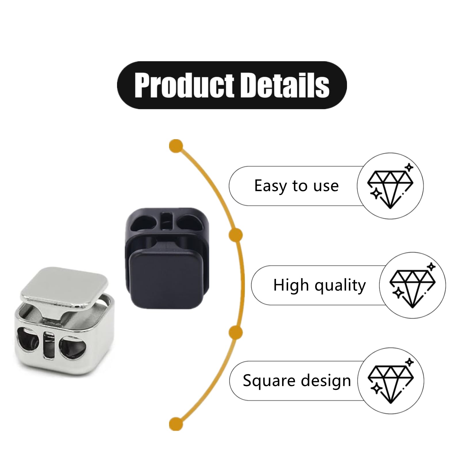 12 PCS Cord Locks Professional Draw String Clips Spring Toggle Stopper Heavy Duty Alloy Double Hole Lace Locks Shoelace Clips for Shoelaces Drawstrings - Image 3