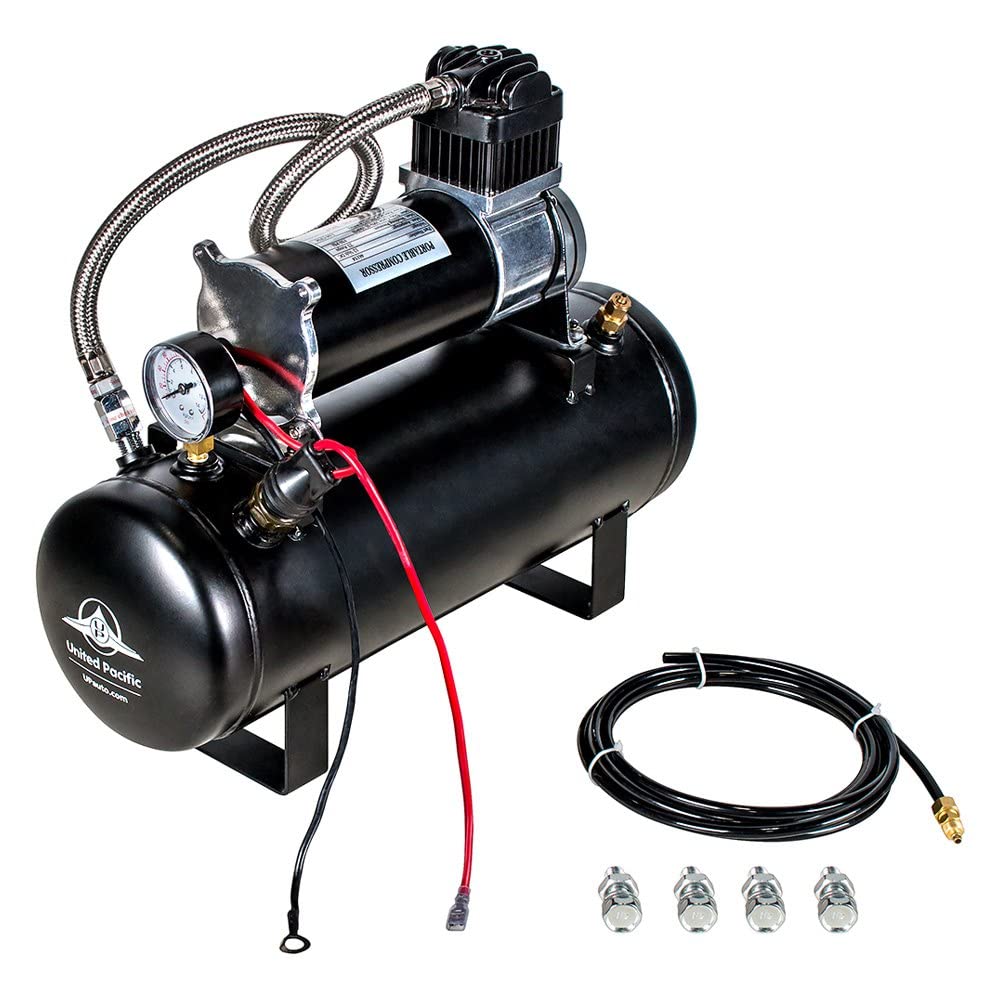 United Pacific 46154 Air Horn Compressor and Tank Kit, Competition Series Heavy Duty, 12V, 140 PSI