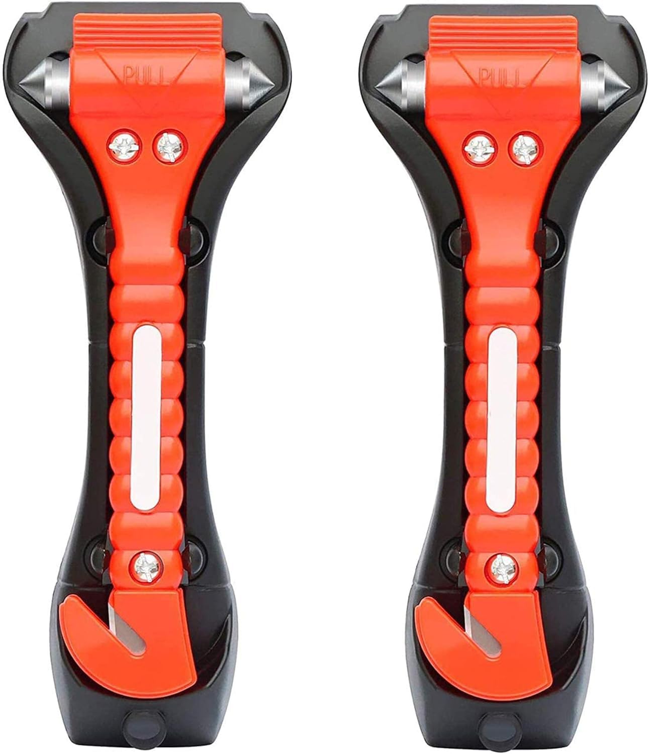 X spring Window Break Hammer, 2 Pack Car Window Breaker Seatbelt Cutter, Carbon Steel Glass Breaker Car Safety Hammer Emergency Escape Tool, Auto Rescue Life Saving Survival Kit for Car, Office, Home