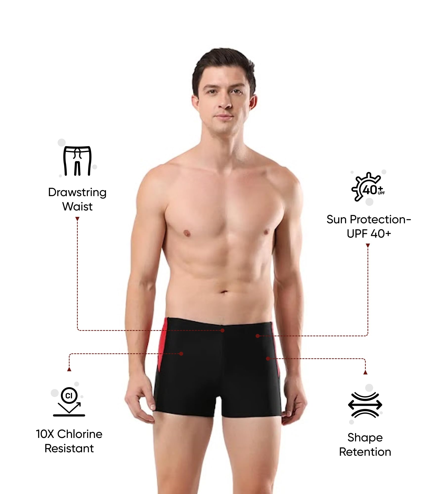 Speedo Men's Endurance 10 Dive Aquashort - Black & Fed Red