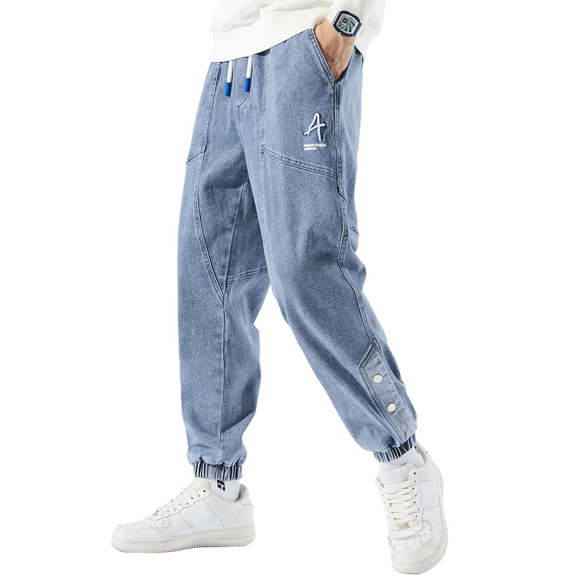 Denim Funky Mens Joggers Pocket-on-Pocket Men Denim Jogger Oscar