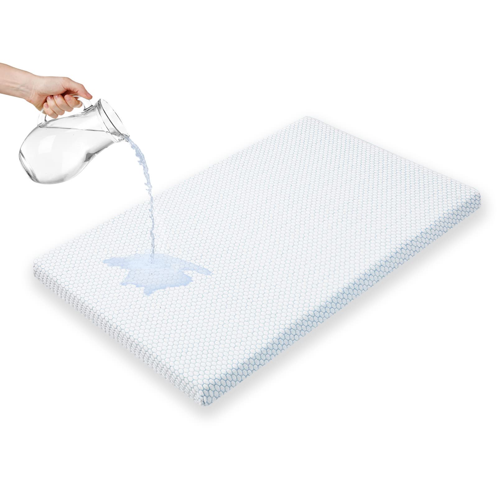 Pack N Play Mattress Topper, Waterproof Pack and Play Mattresses Topper, Memory Foam Playpen Mattress with Washable Cover, 38"x26"x2"