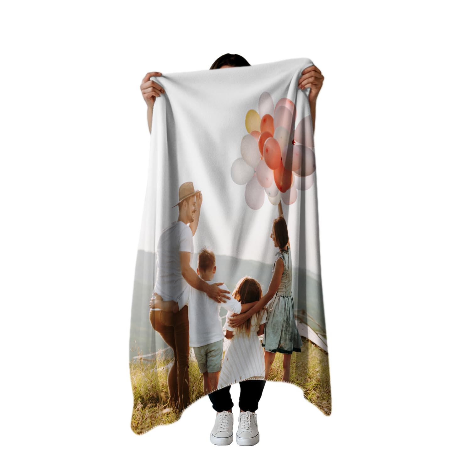 PICANOVA Personalised Blanket with Photo Decorative Ultra Soft 150 x 100 cm - 510 g/sqm Blanket with Cozy Plush Photo for Babies, Family Birthday Gift