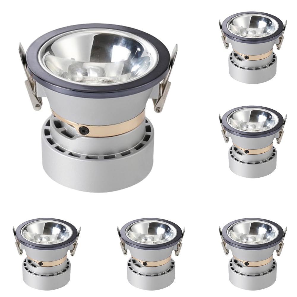 SANBDDLYY 10W Adjustable LED Recessed Downlight Baffle Trim - Efficient Spotlight for Home and Office 3 Color Temperatures Available(6-Pack,6000K)