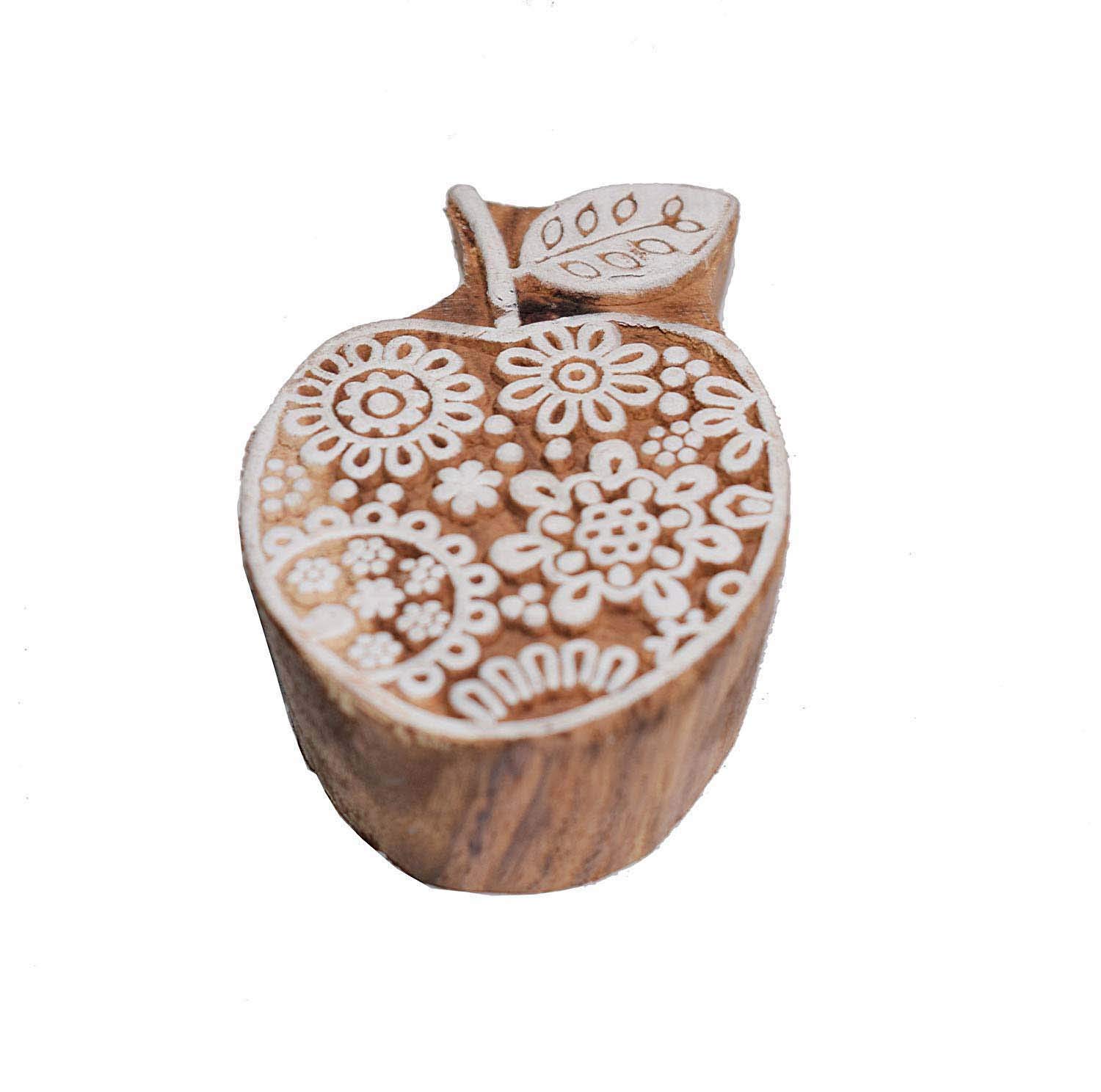 Apple Design Bloki Drukowane Tkaniny Drewniane Znaczki Modne Gliny Drukowane Znaczki