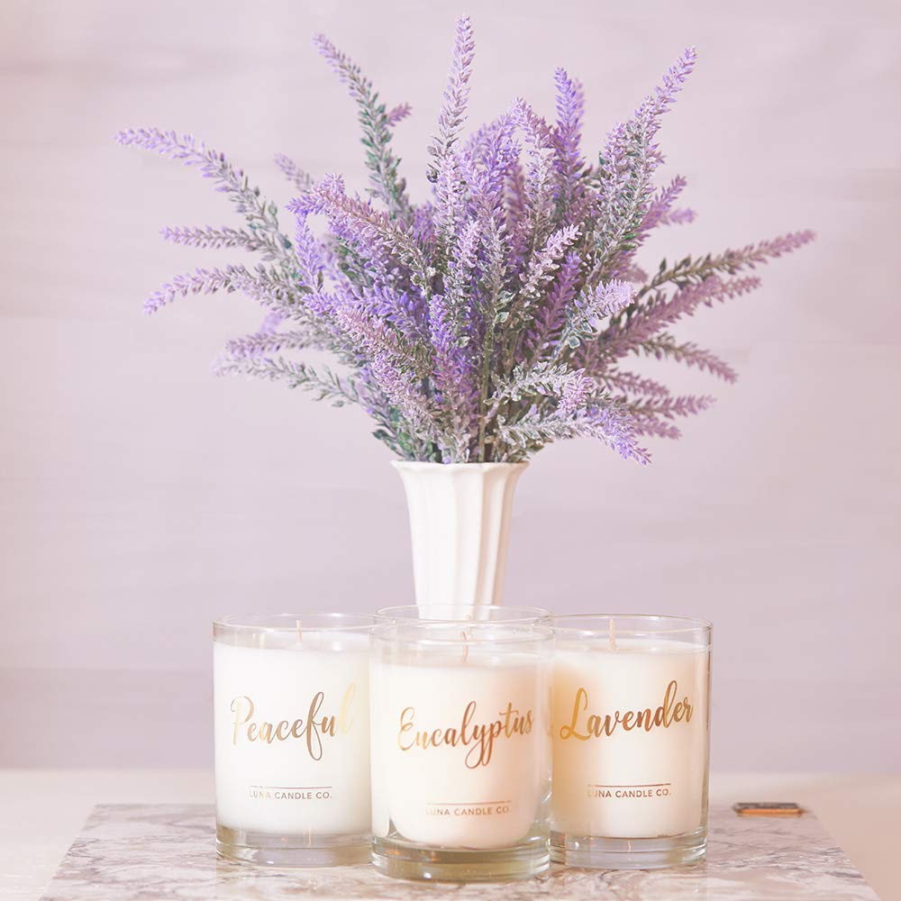 Amazon.co.jp: LUNA CANDLE CO. 香り高いラベンダージャーキャンドル