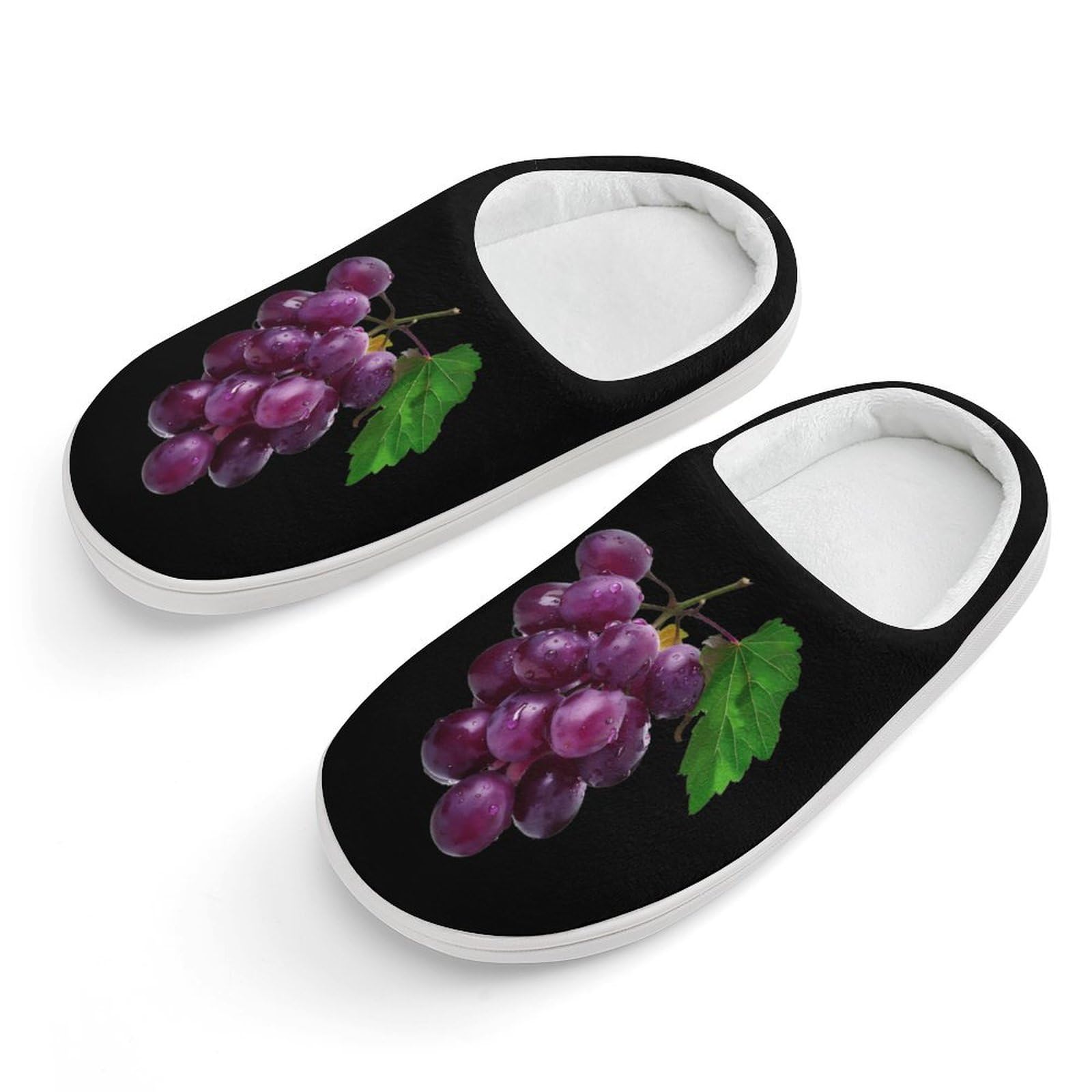 Purple Grape Fruit Cute Cotton Slippers Anti-slip House Shoes Funny Slipper Indoor Outdoor