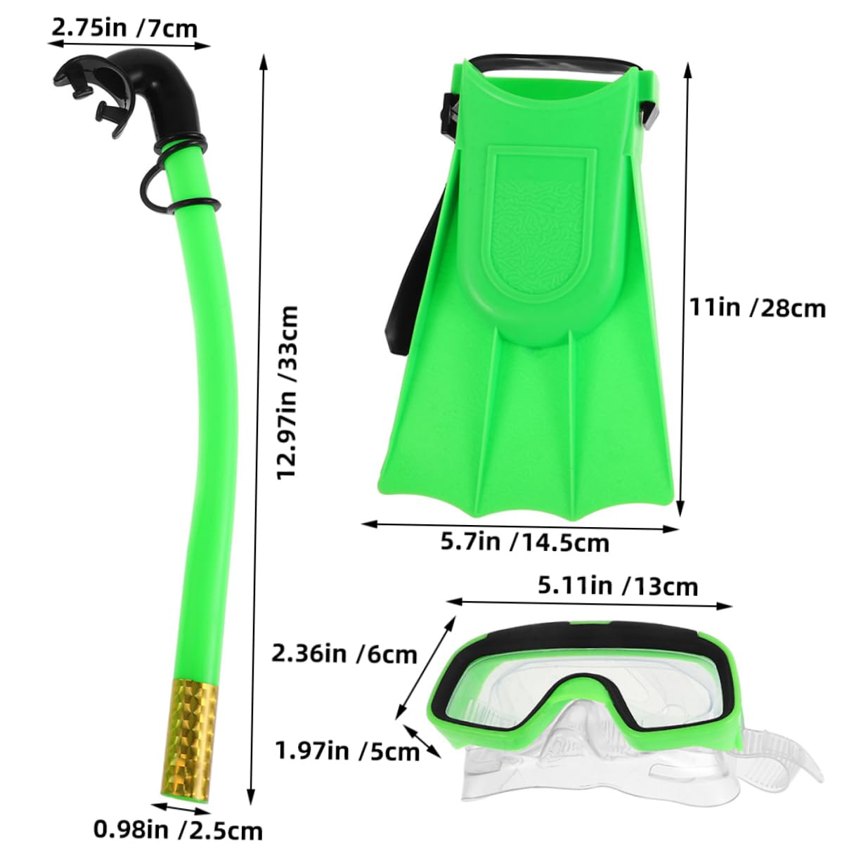 Anneome 1Set Diving Equipment Set Snorkeling Gear with Fog Goggles Snorkel Swim Flippers Youth Snorkeling Swimming Activities Comfortable Fit for Shoe