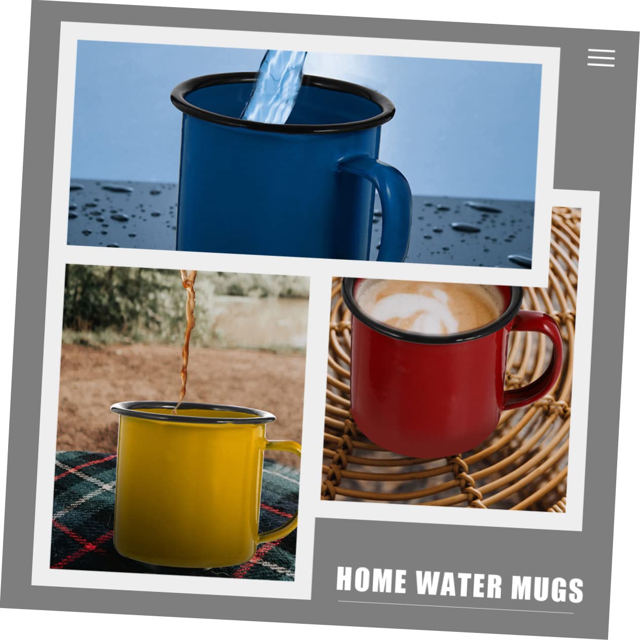 TOPBATHY 6 Piezas Taza de esmalte vaso de cafe vaso de esmalte taza de café Tazas de cafe tazas de café con tapas almacenamiento de jugo tazas vajilla de antiguo Chino