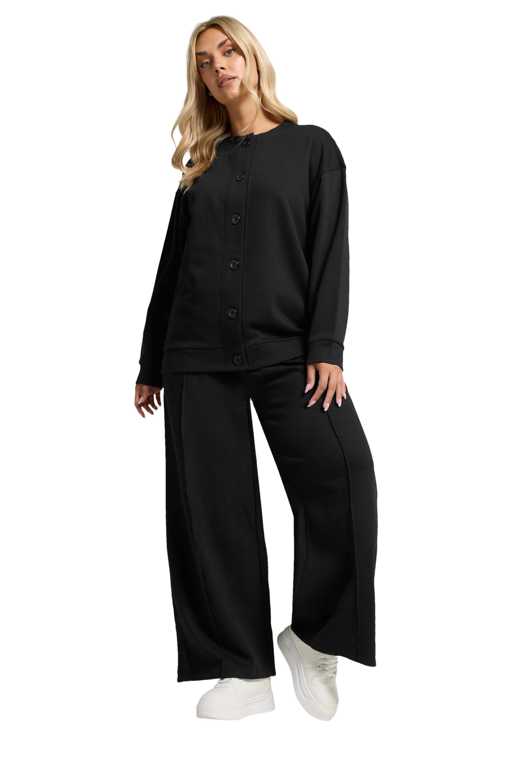 Yours Jersey Button Cardigan - Black - Size 18 - Womens