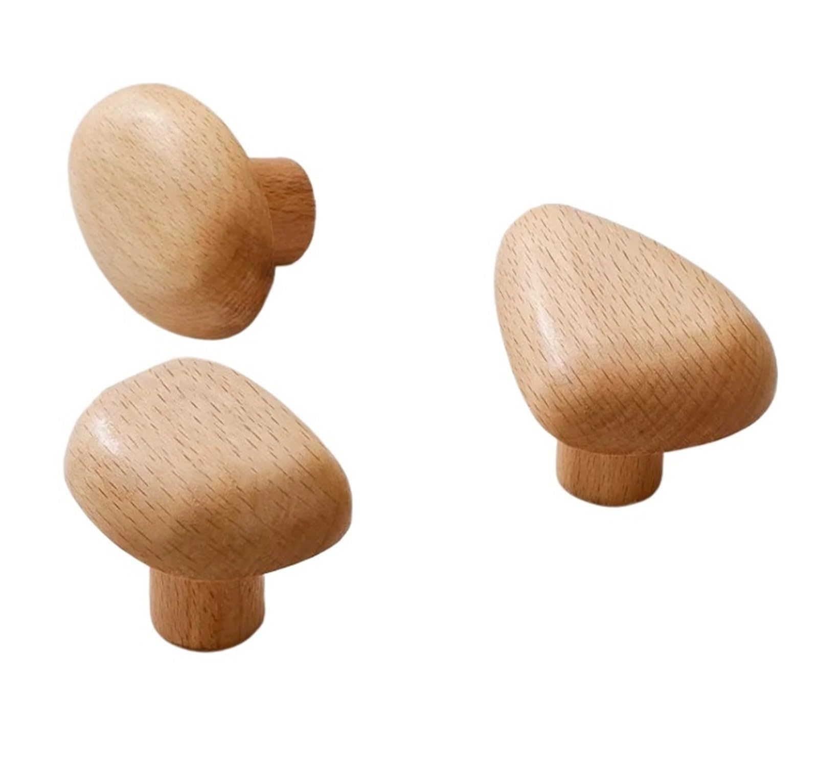 SNGUOQ 4pcs Wooden Cabinet Handles Wood Knobs for Room Wardrobe Drawers for Cabinet Drawer Shoes(Triangle 1)