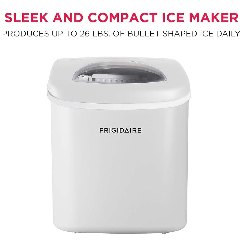 FRIGIDAIRE Portable Compact Ice Maker, Counter Top Ice Making Machine, 26lb per day, White image 3