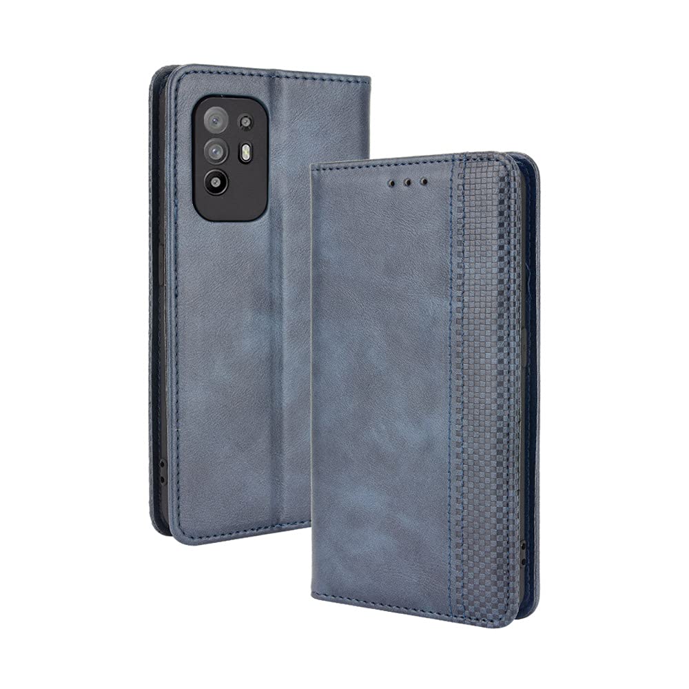 HualuBro Coque Portefeuille Cuir PU Pour Oppo A94 5G / A95 5G – Rabat Magnétique, 1 Emplacement Carte – Noir