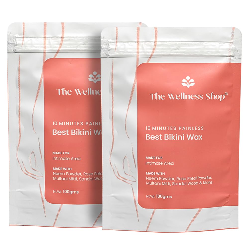 The Wellness Shop Herbal Bikini Wax Powder – 100g (Pack of 2) | Natural Hair Removal Powder for Sensitive Areas | No Pain, No Strips | Skin Brightening & Tan Removal Formula