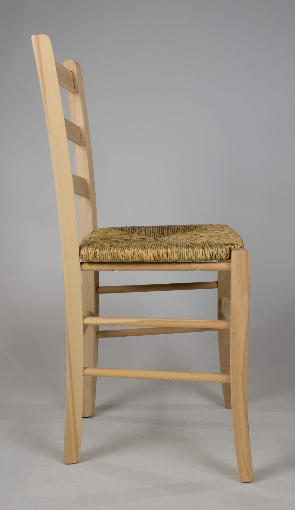 t m c s Tommychairs - Set 4 sillas Venezia para Cocina y Comedor, Estructura en Madera de Haya lijada, no tratada, 100% Natural y Asiento en Paja