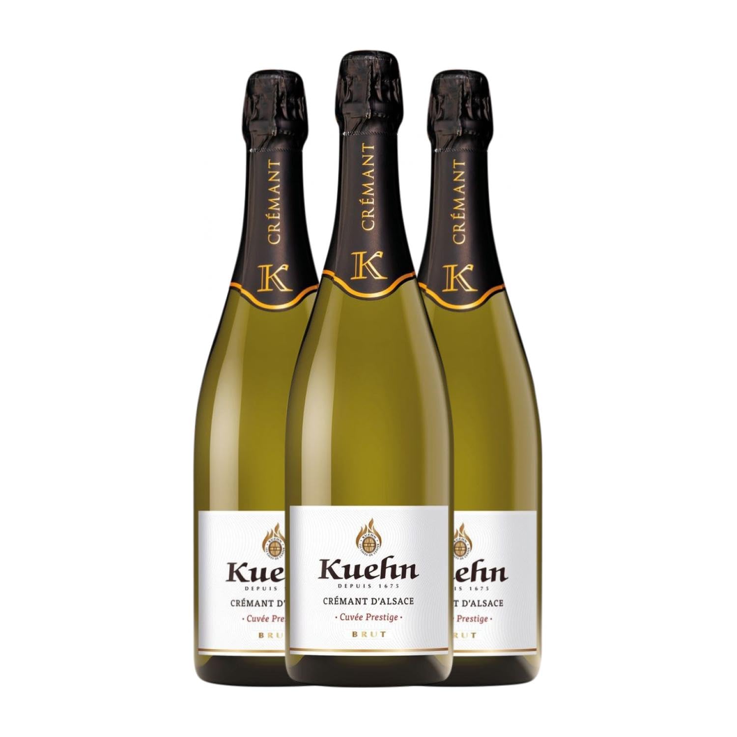 Kuehn Prestige Brut Crémant d'Alsace 75 cl Espumoso blanco (Caja de 3 Botellas de 75 cl)