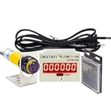 DIGITEN 0-999999 Digital LED Counter +PhotoElectric Switch Sensor +Reflector Automatic Conveyor Belting 100-240VAC 6 Digits Mini Customer Traffic Counter Electronic Totalizer