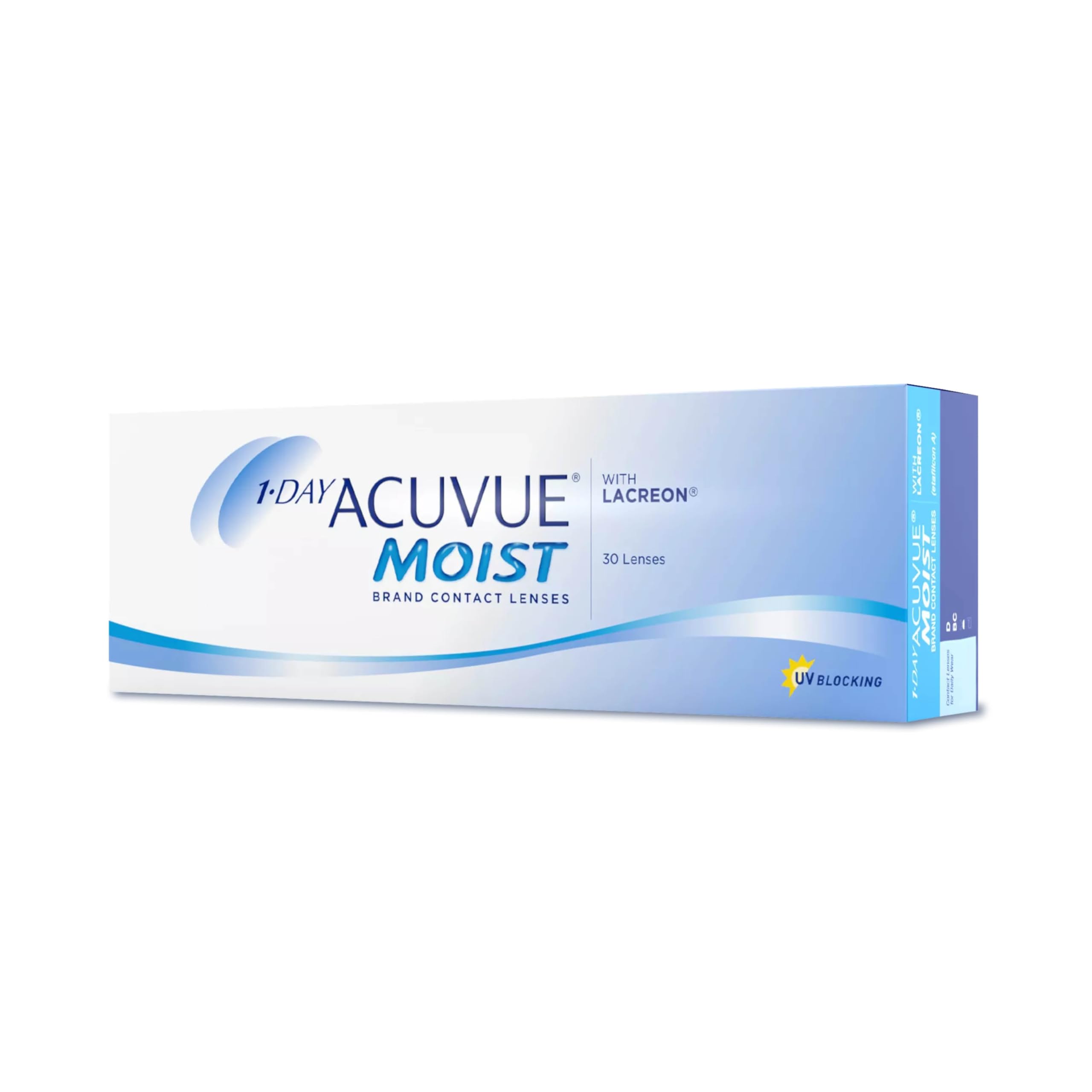 ACUVUE MOIST 1-Day Tageskontaktlinsen für empfindliche Augen & Allergiker – Tageskontaktlinsen mit -3.75 dpt und BC 8.5 – UV Schutz & Komfortables Tragegefühl – 30 Linsen
