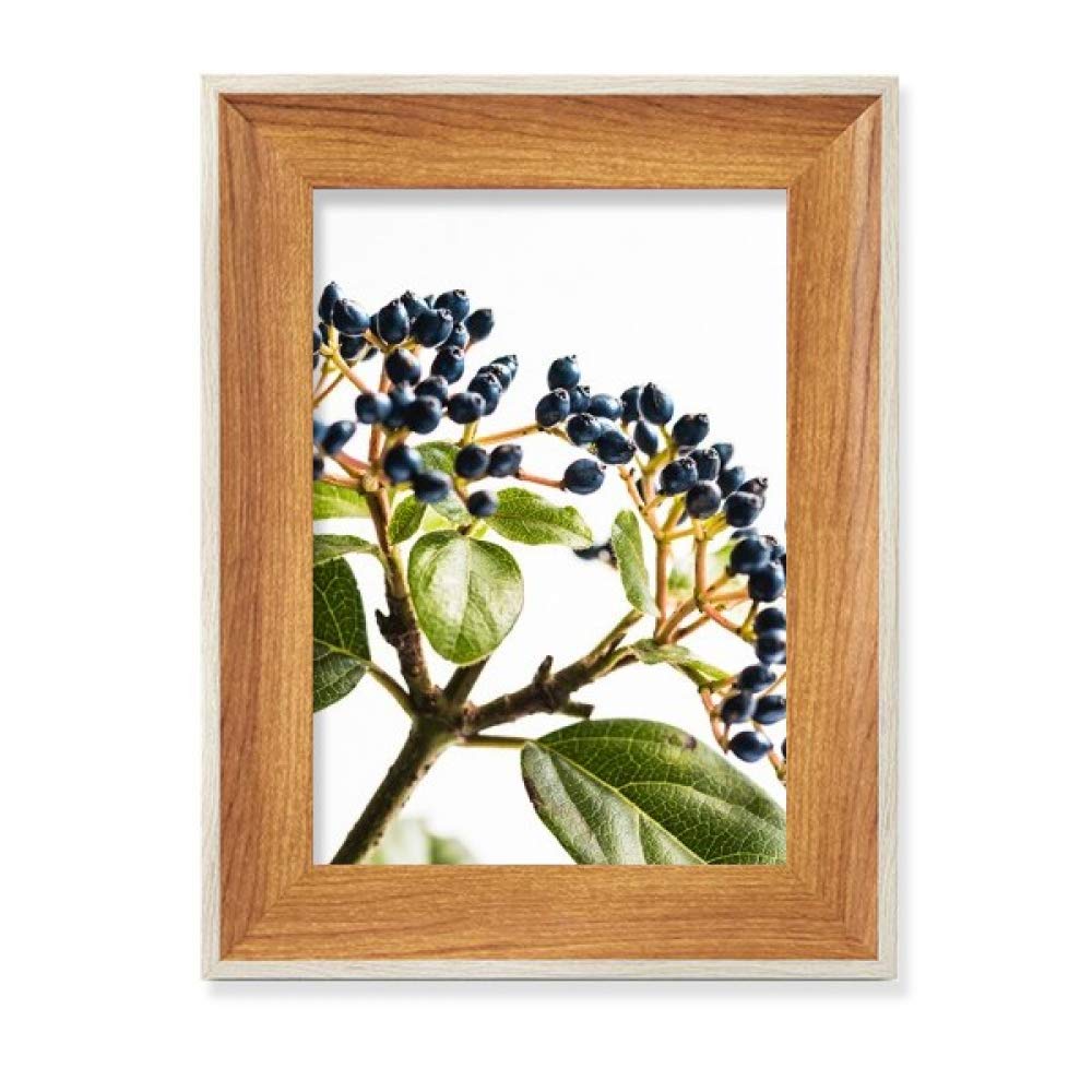 Cadre de photo en bois de bureau simpol blanc avec peinture de plante à feuilles