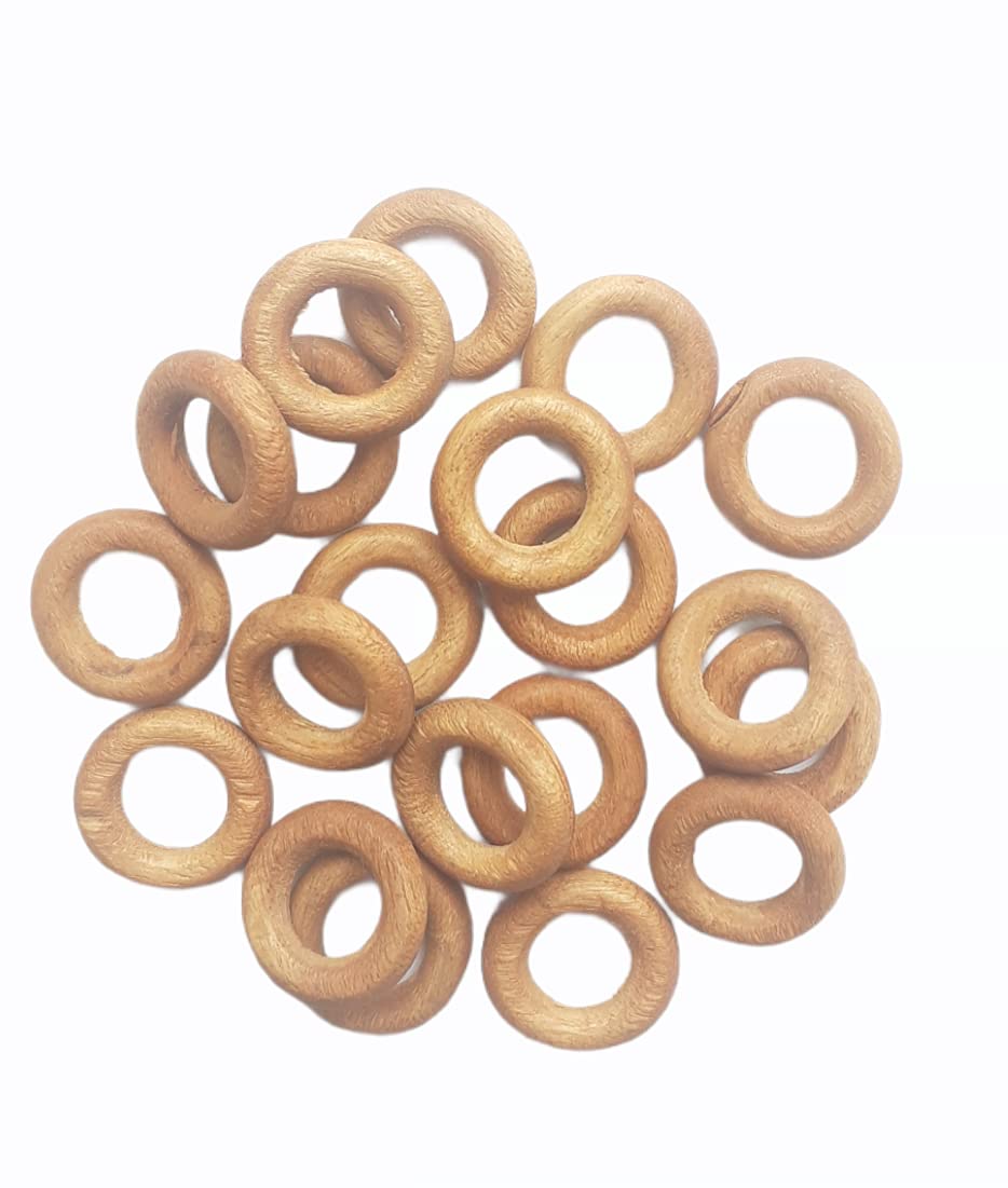Zippy Flora Wooden Rings for Craft & DIY Projects 19 mm diamtr (Pack of 25)