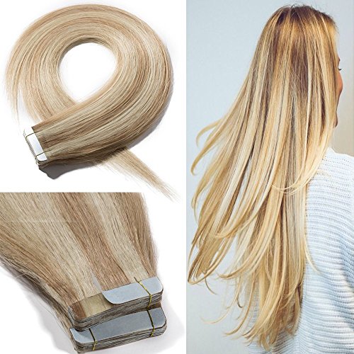 Down Tape in Human Hair 20" #18/613 Blonde 30g