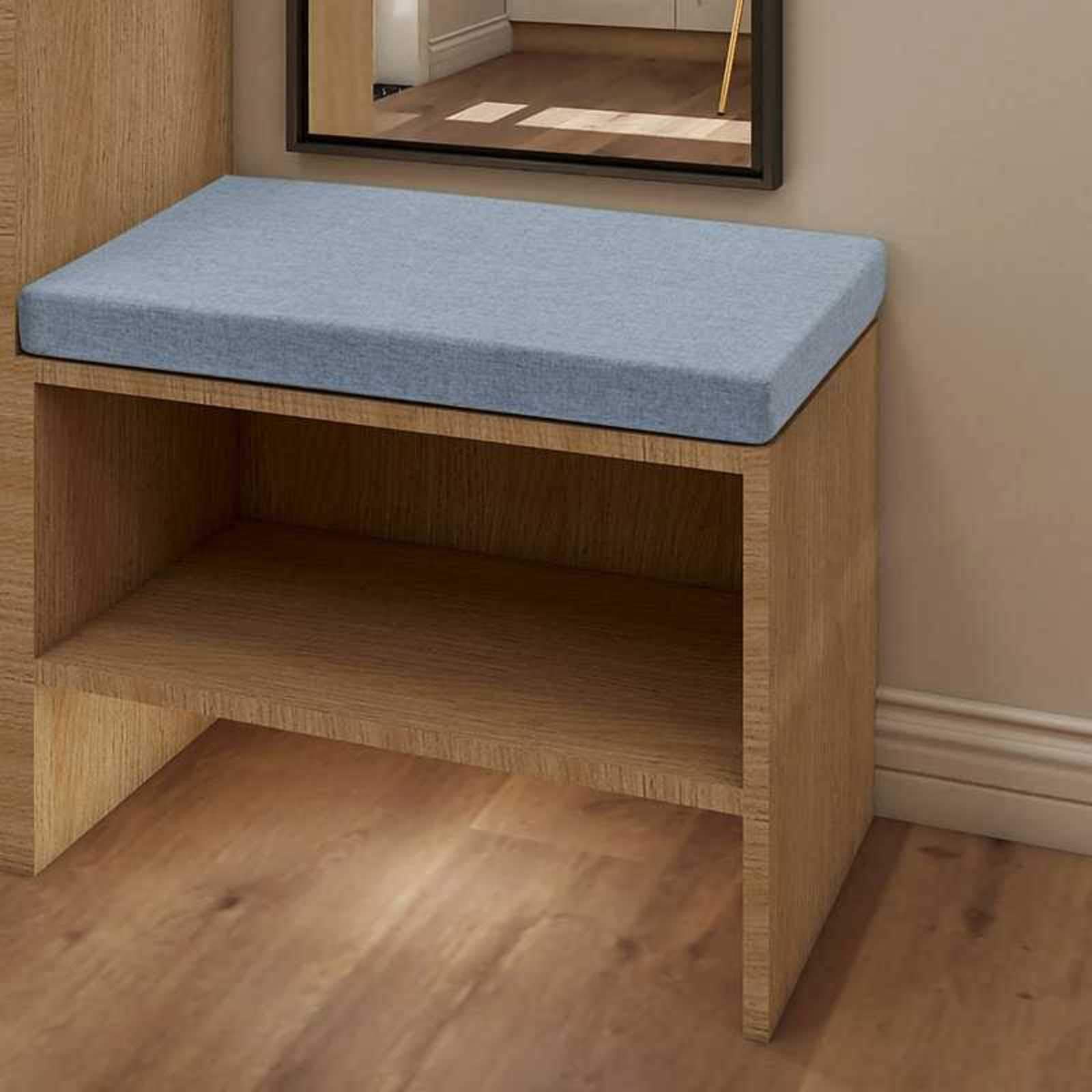 Coussin de banc bleu 30x100x5cm pour meuble à chaussures d'entrée et canapé