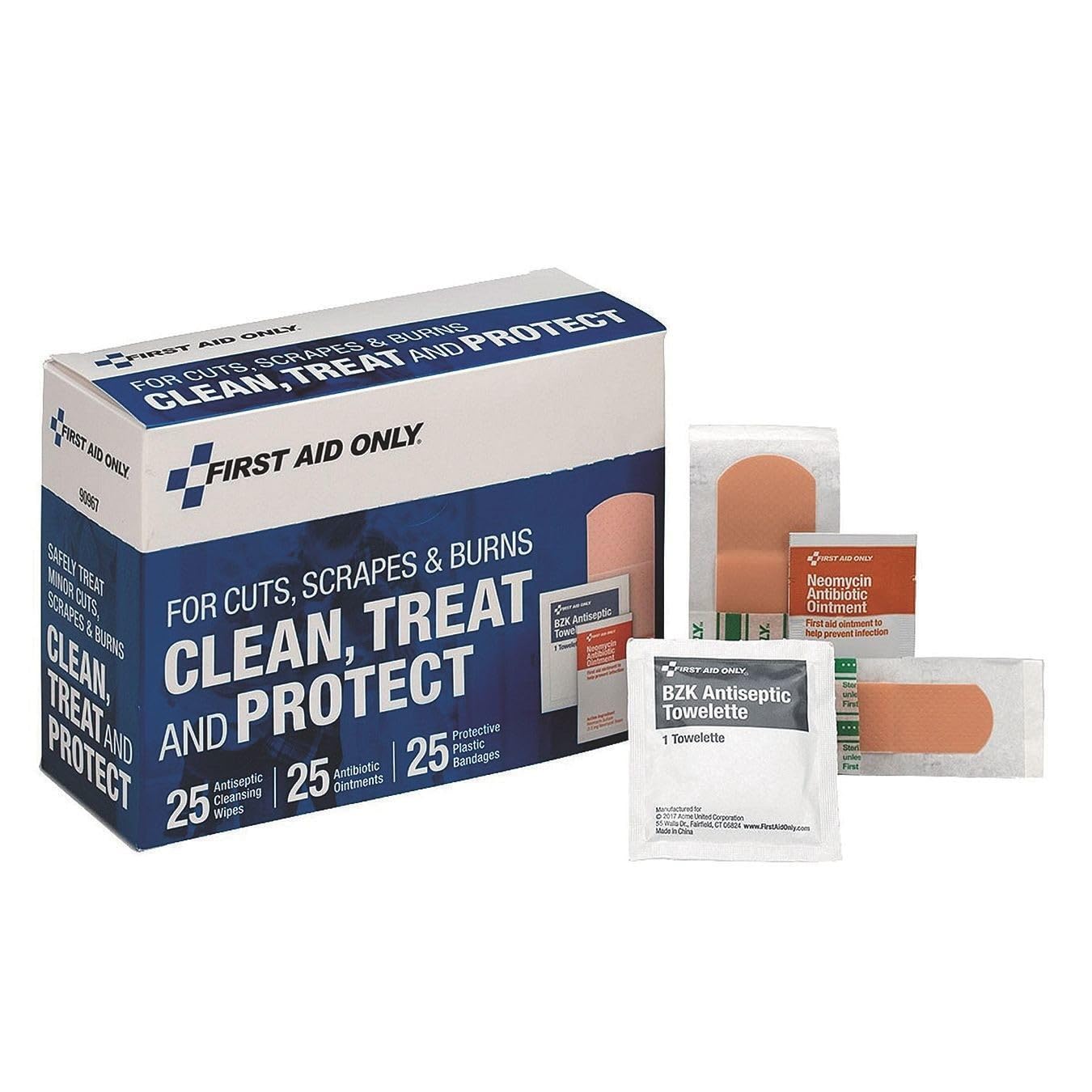 First Aid Only 90967-001: Clean Treat and Protect Wound Care Kit
