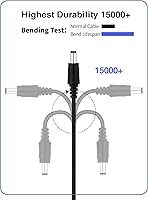 Vista 9 de Paquete de 4 cables de extensión de alimentación VOLTKARE de 12 V CC, conectores macho a hembra de 0.217 x 0.083 in, cable adaptador de corriente