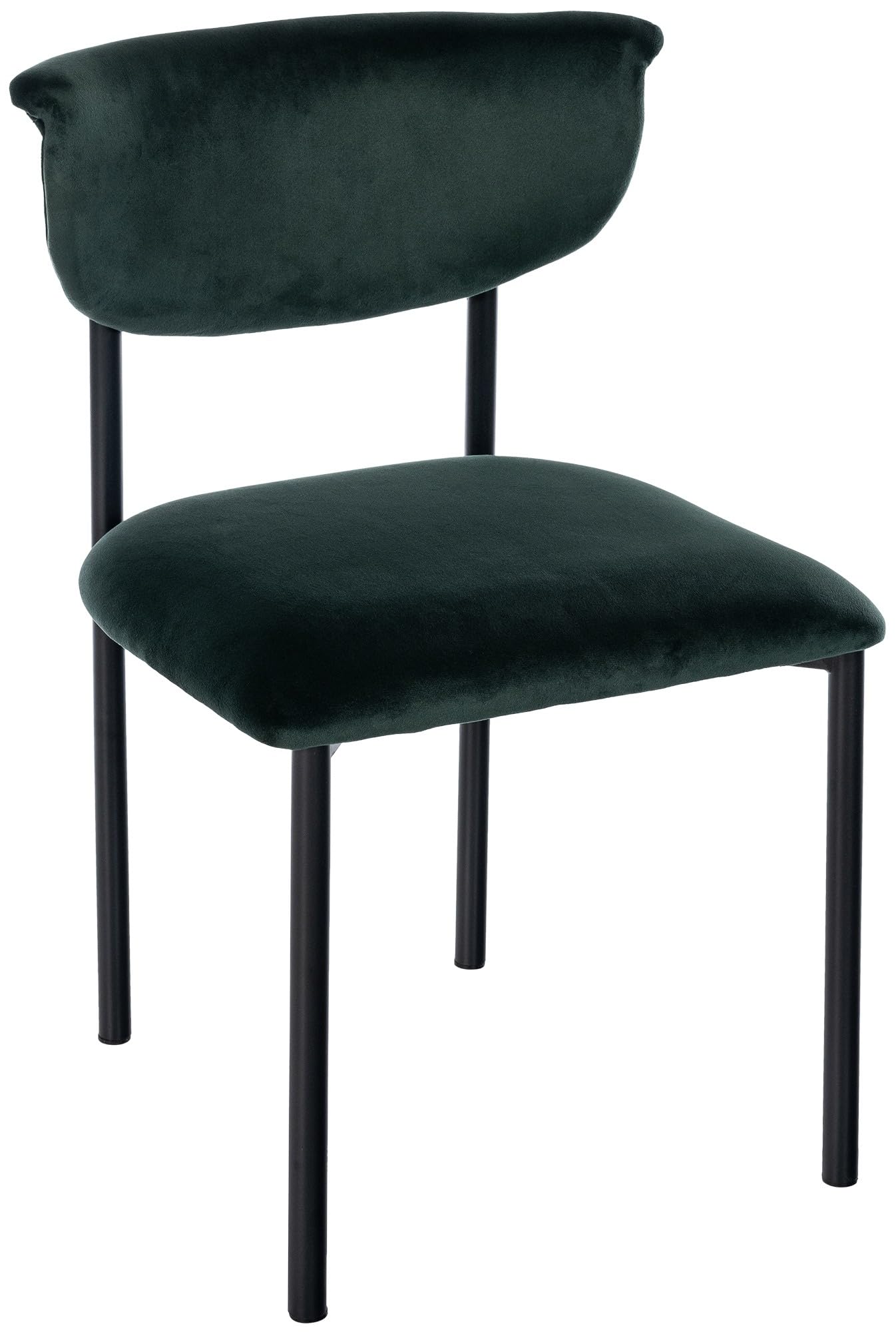 CLP Sedia da pranzo Gambell con rivestimento in velluto I Sedia imbottita, carico massimo 130 kg I Con schienale, Colore:​verde scuro