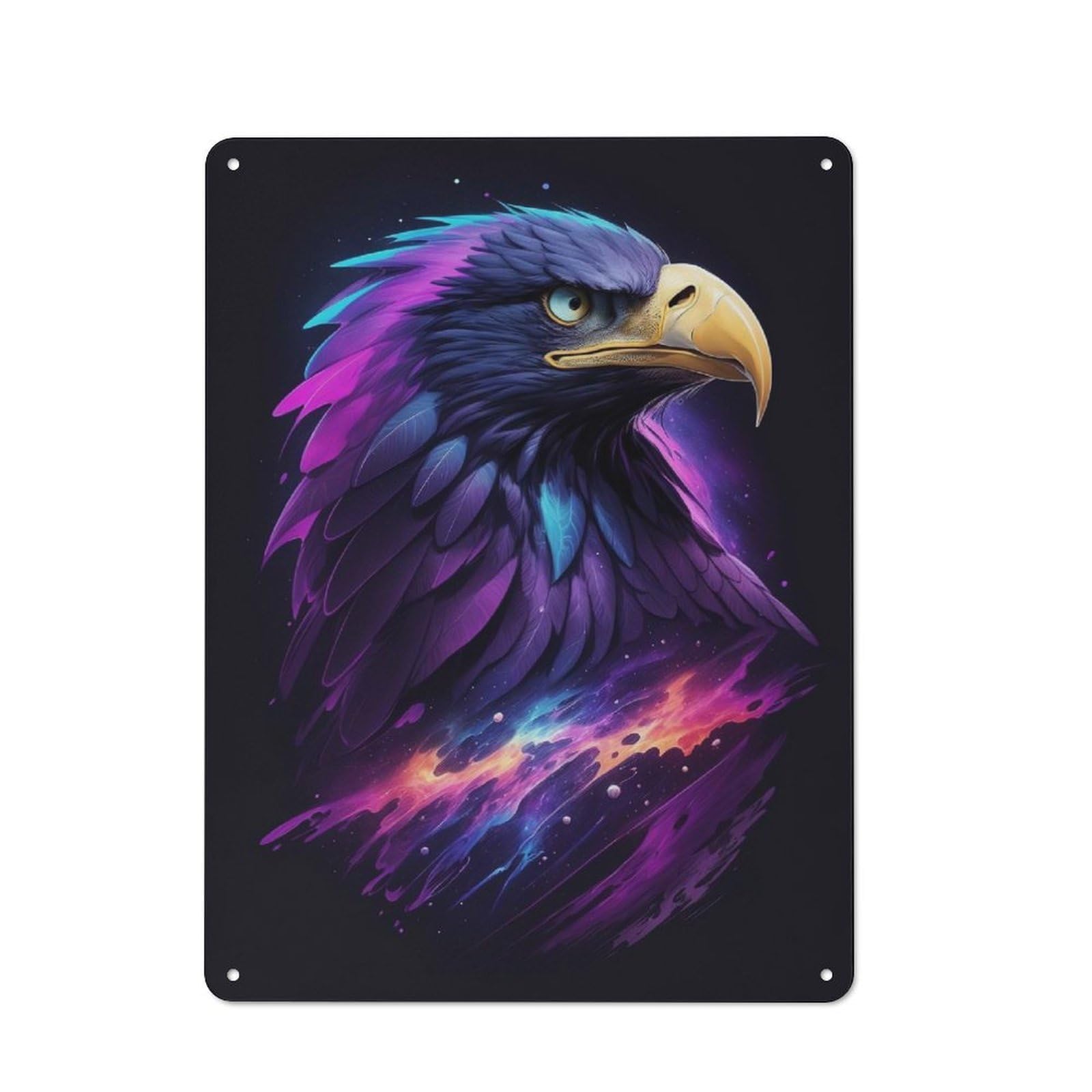 Junmoney Eagle Cosmic Retro Tin Sign 40X30cm For Hallway Wall, For Home Decor Fans Who Collect Metal Signs