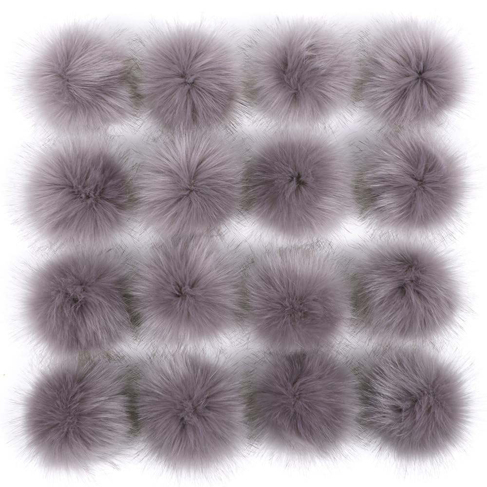 12 Pompon In Finta Pelliccia Di Volpe, Pompon Soffici Con Anello Elastico, Per Cappelli, Portachiavi, Sciarpe, Guanti, Borse, Scarpe, Accessori, 2 Pezzi Per Ogni Colore, 10 Cm - 9