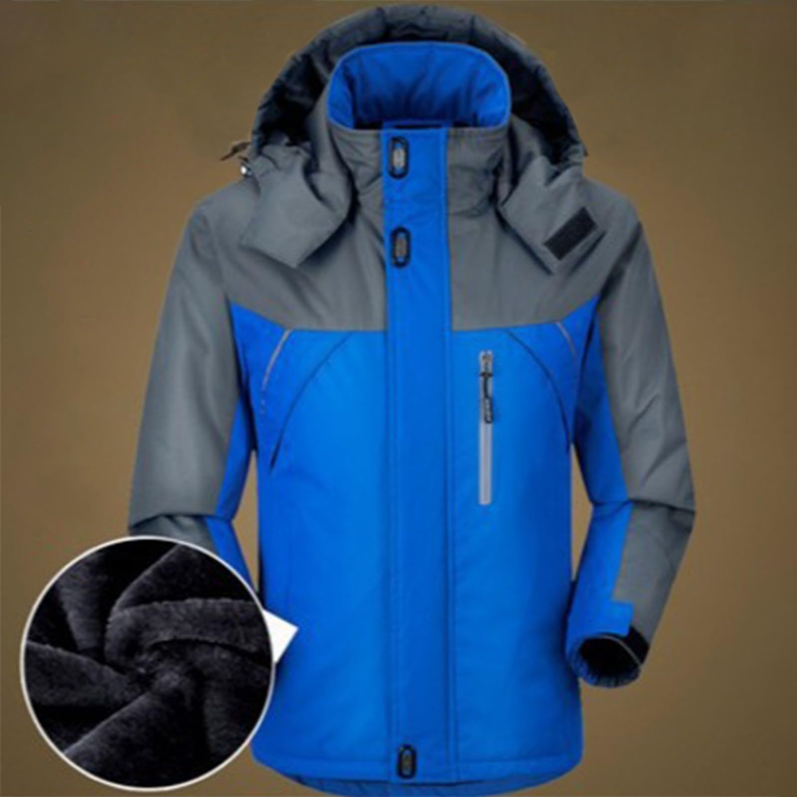 Chaqueta de senderismo genérica para hombre cálido chaqueta de chándal para hombre, chaqueta polar gruesa, algodón, al aire libre, invierno, abrigo de montaña, cardigan de manga larga casual