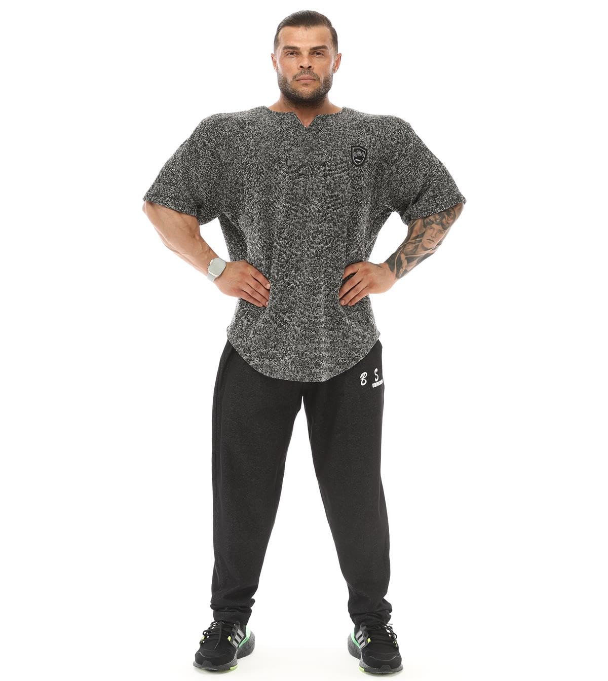 T-Shirt surdimensionné pour Homme, Bodybuilding, haltérophilie, Cardio rag, Tissu épais, texturé, t-Shirt Actif