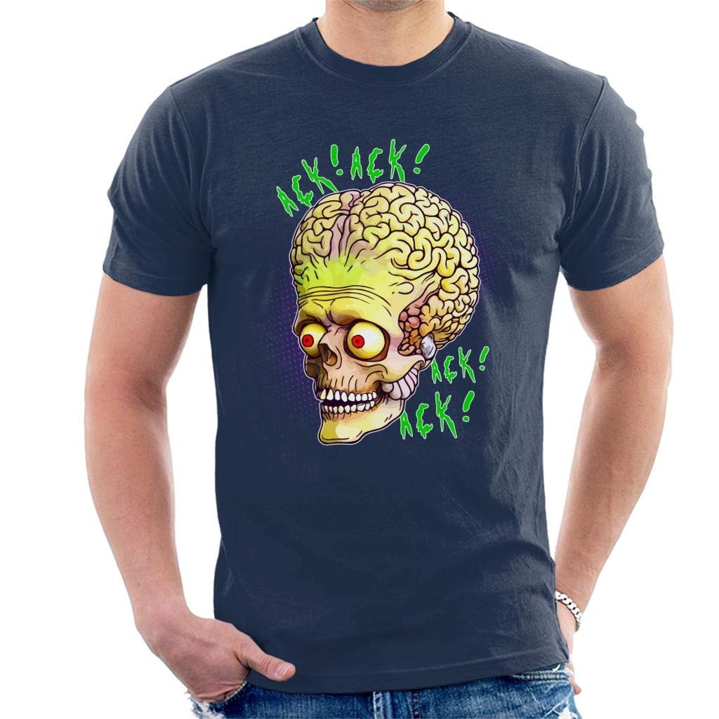 Cloud City 7 Men's Navy Blue Mars Attacks Ack Ack Alien Head T-Shirt