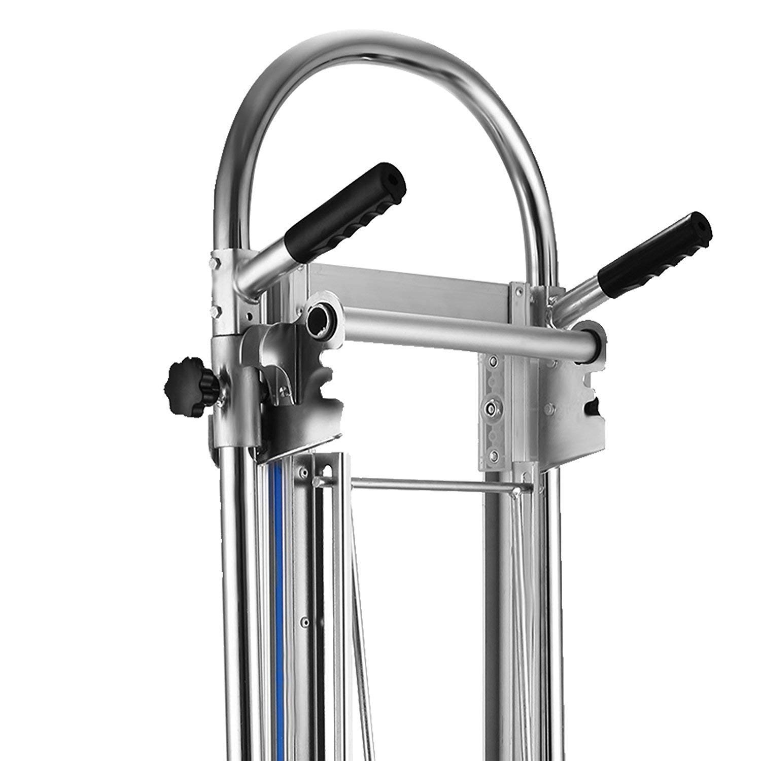 Chariot de Transport Pliable 350kg Chariot Manuel 3 en 1 Diable Multi-Usage Coulisseau d'Escalier en Aluminium 350kg Chariot avec Roues en Plastique Chariot Empilable Charge Lourd