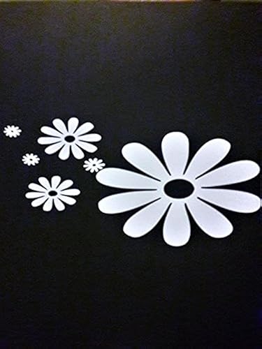 Calcomanía de vinilo de espíritu libre hippie con diseño de margaritas, color blanco, para autos, camiones, camionetas, SUV, computadoras