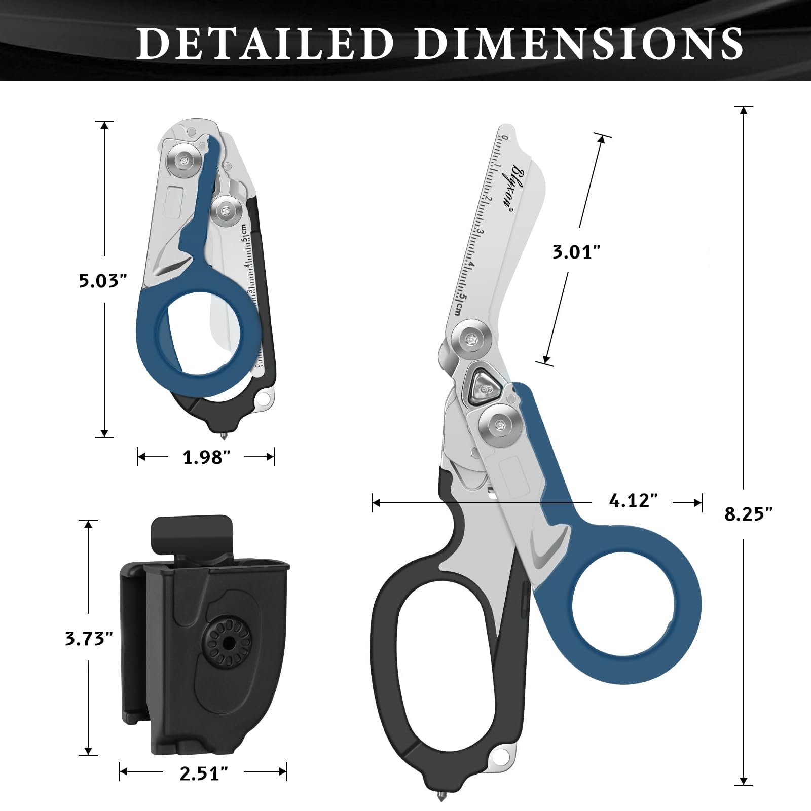 Blyxon 6 In1 Multifunction Emergency Response Shears, Tactical Folding Trauma Shears - Image 2