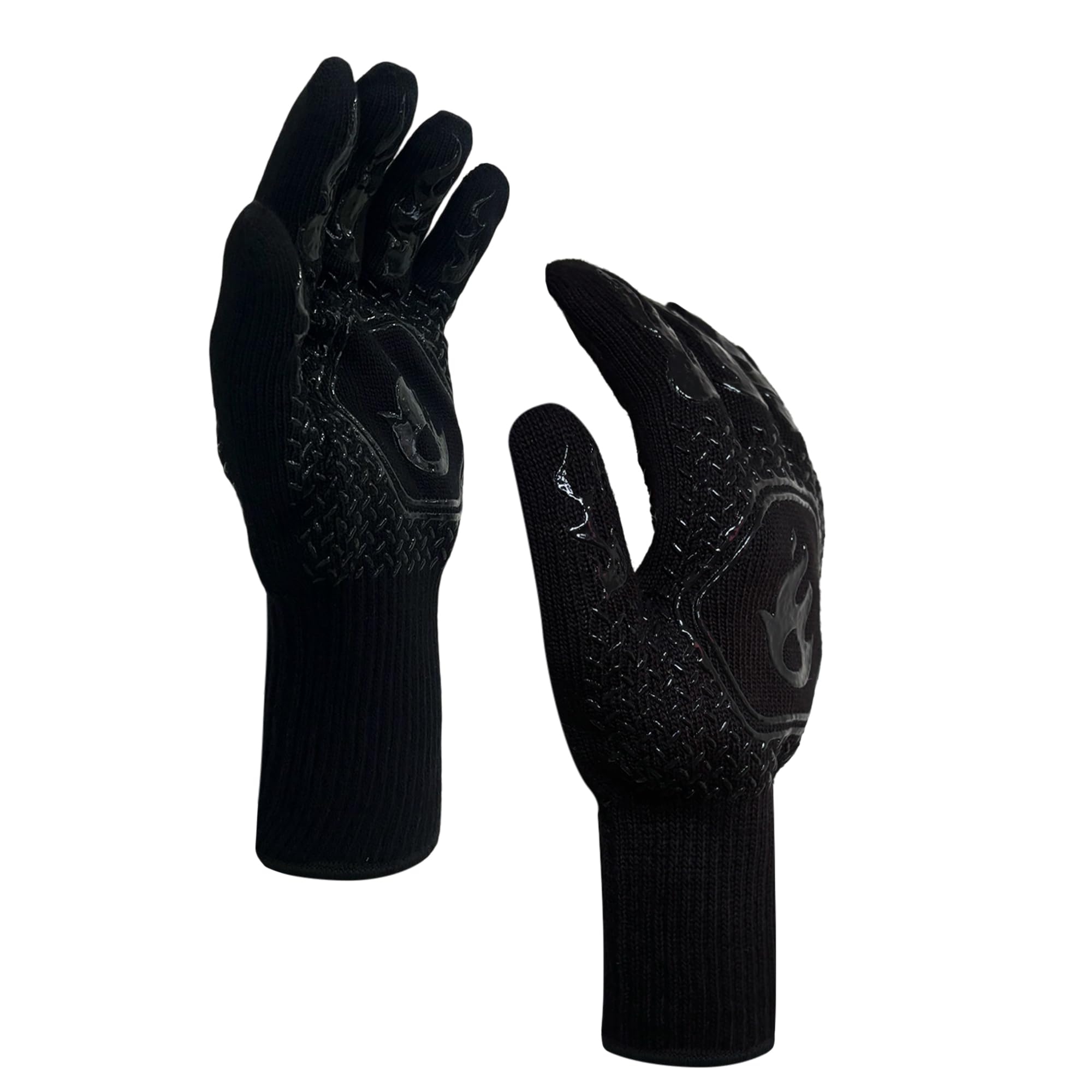 Amazon Brand - Umi BBQ Gloves| Heat Resistant Barbecue Gloves for Cooking| Grilling Gloves Non Toxiceco Anti-Slip| Protection of Hands from Fire Heat with Premium Silicon Gloves 1-Pair, (Black)-image-22
